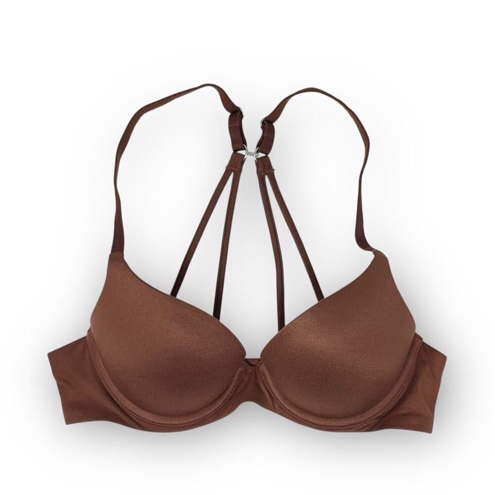 Aerie Real Sunnie Demi Push Up Underwire Bra Brown Women’s Size 32A